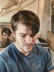 'Man in Blue', 2019. 30x40cm, Oil-on-Canvas.