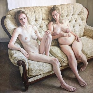 Portrait of Two Mothers, 2019-20. Oil-on-Canvas, 140x140cm.