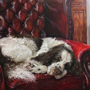 'The Painter's Dog, Sleeping', 2021. Oil-on-Panel, 60x60cm.